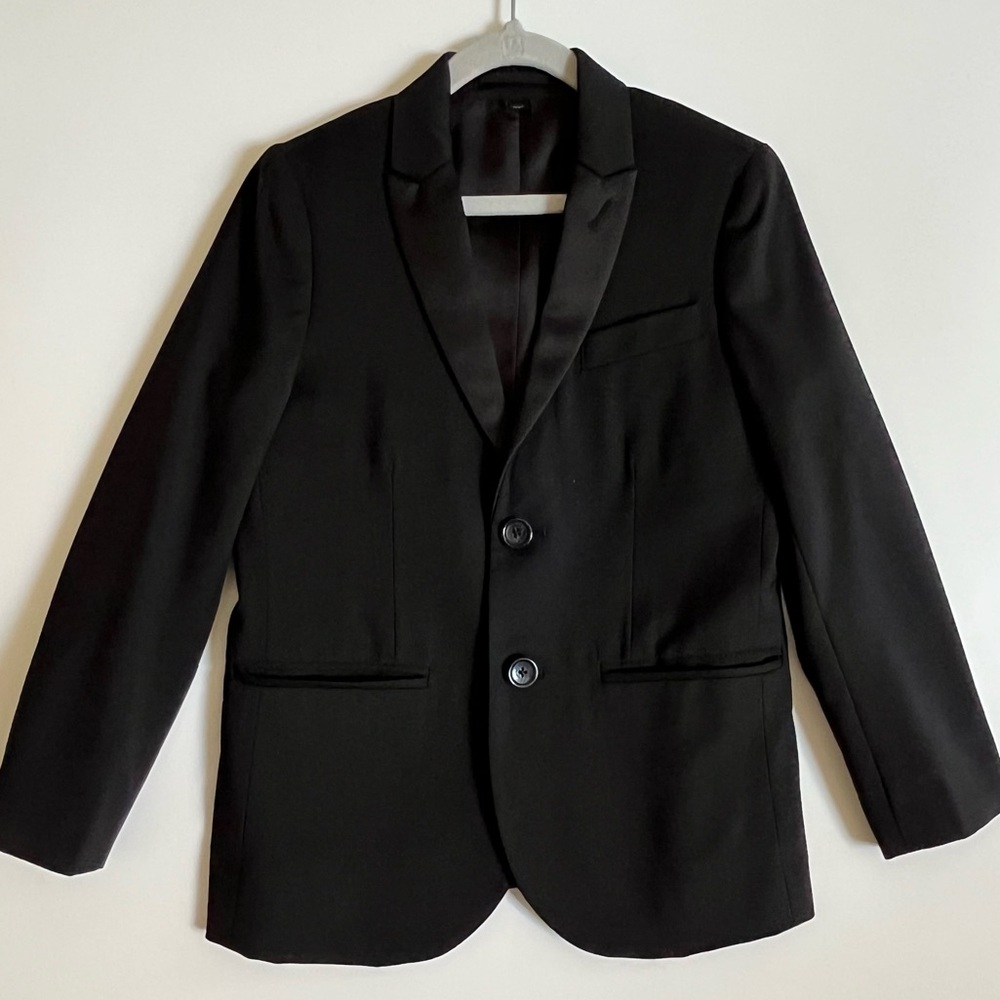 J.Crew Crewcuts Boys Size 7 #34245 Ludlow Tuxedo Jacket Italian Wool Black $268